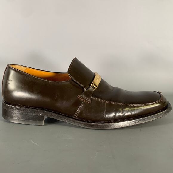 DOLCE & GABBANA Size 9 Brown Gold Leather Loafers main image 10
